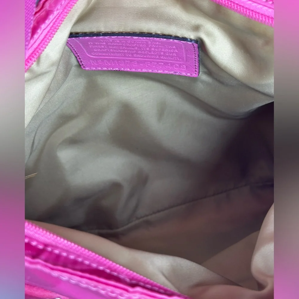 COACH Signature Getaway Nylon File Crossbody Bag Size OS Model F77408 Hot Pink